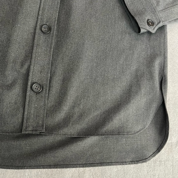 [L] Zara Women Dark Gray Relaxed Fit Shirt Jacket Shacket NWOT - Picture 2 of 11